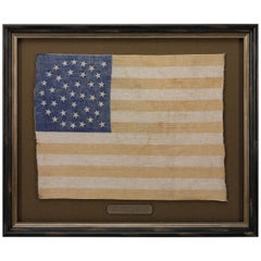 Antique 38-Star Medallion Pattern American Flag with Two Outliers, circa 1876