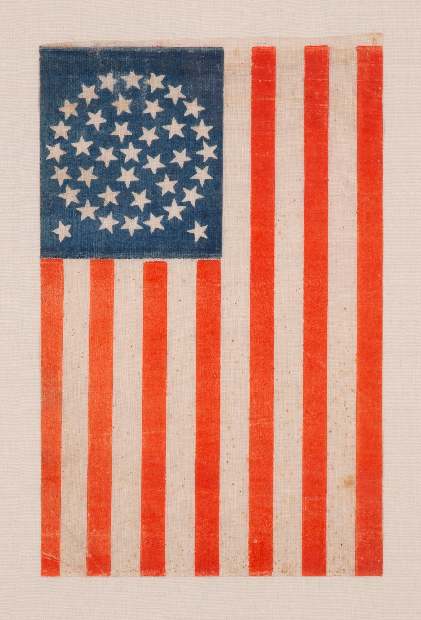 American 38 Star Parade Flag with Stars in a Medallion Configuration, ca 1876-1889  For Sale