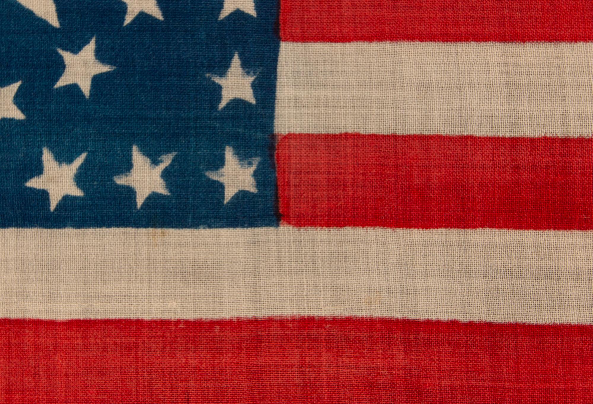 Fine XIX secolo 38 Stella rara, cerchio in un quadrato, bandiera americana dei fratelli Horstmann, 1876 ca. in vendita