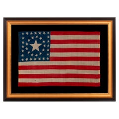Antique 38 Star Rare Circle in A Square Horstmann Brothers Made American Flag, ca 1876