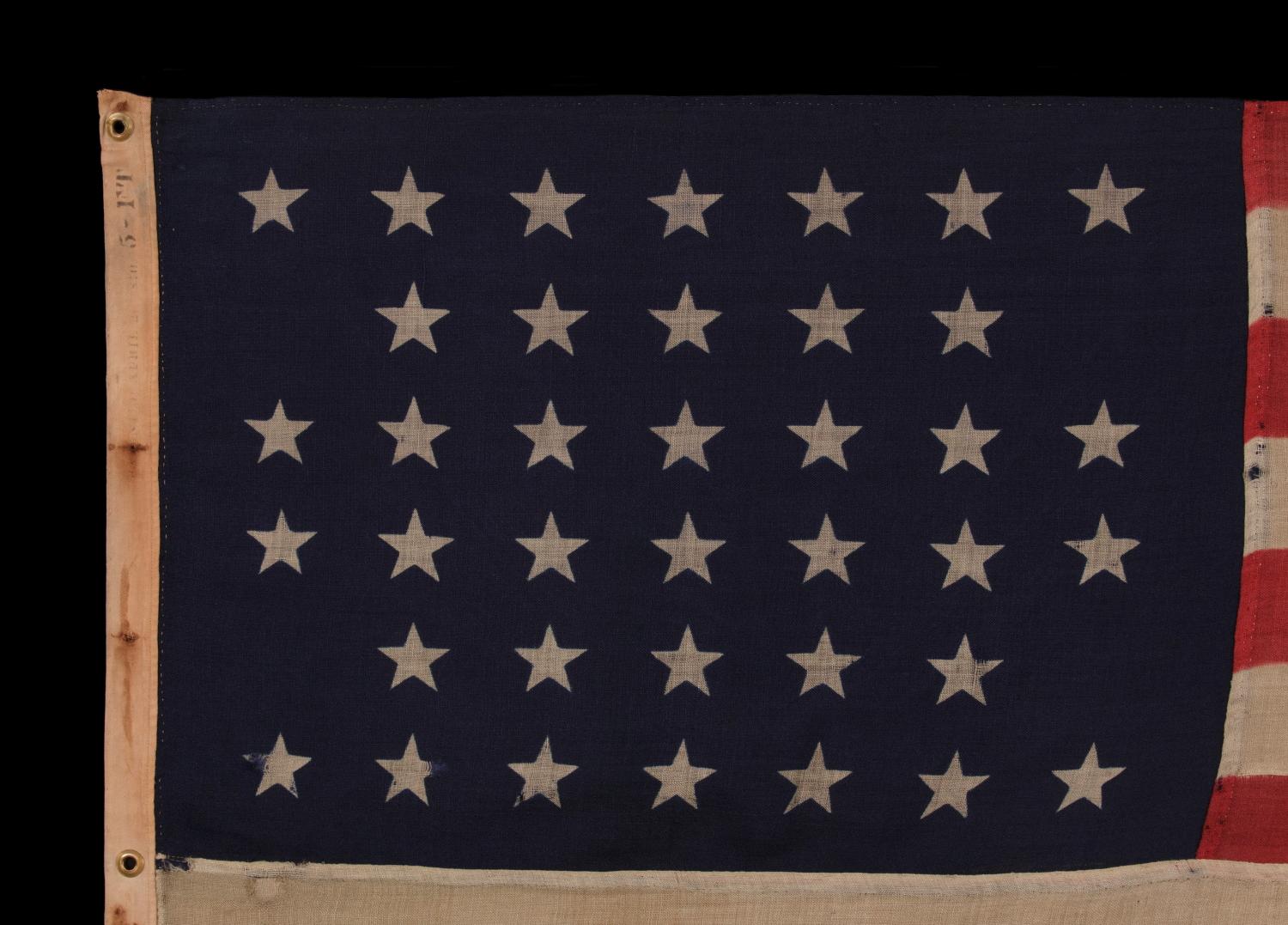 38 Sterne Amerikanische Flagge Hergestellt von U.S Bunting Company:: Lowell:: Massachusetts (amerikanisch)