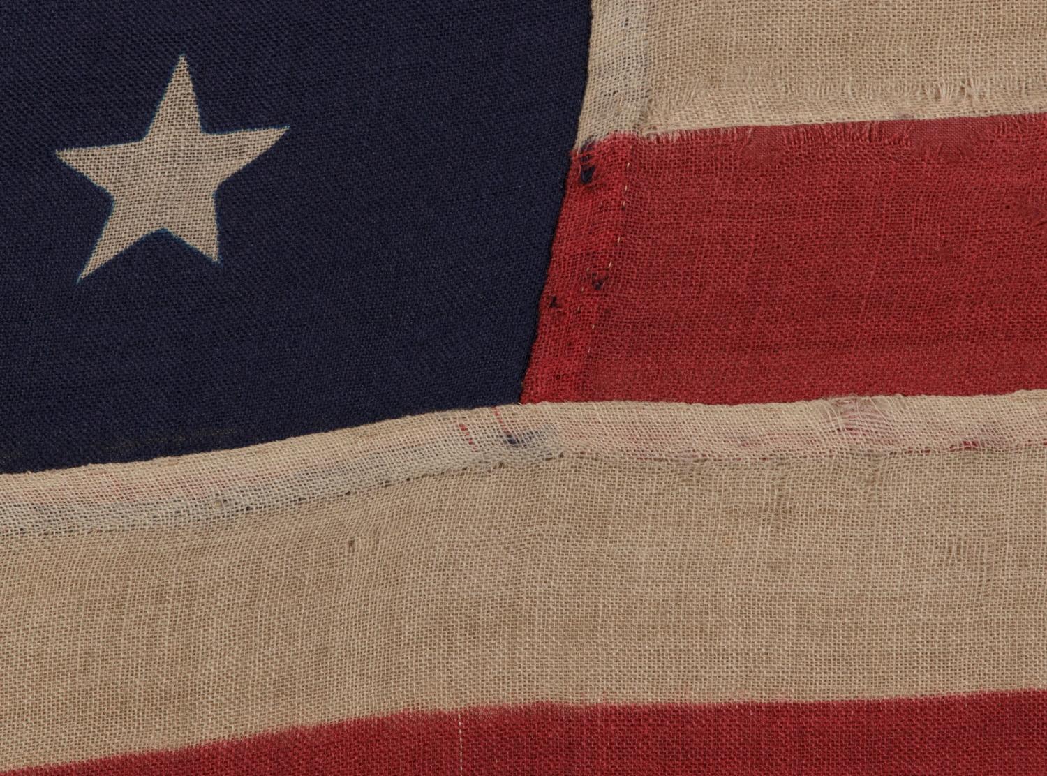 38 Sterne Amerikanische Flagge Hergestellt von U.S Bunting Company:: Lowell:: Massachusetts im Zustand „Gut“ in York County, PA