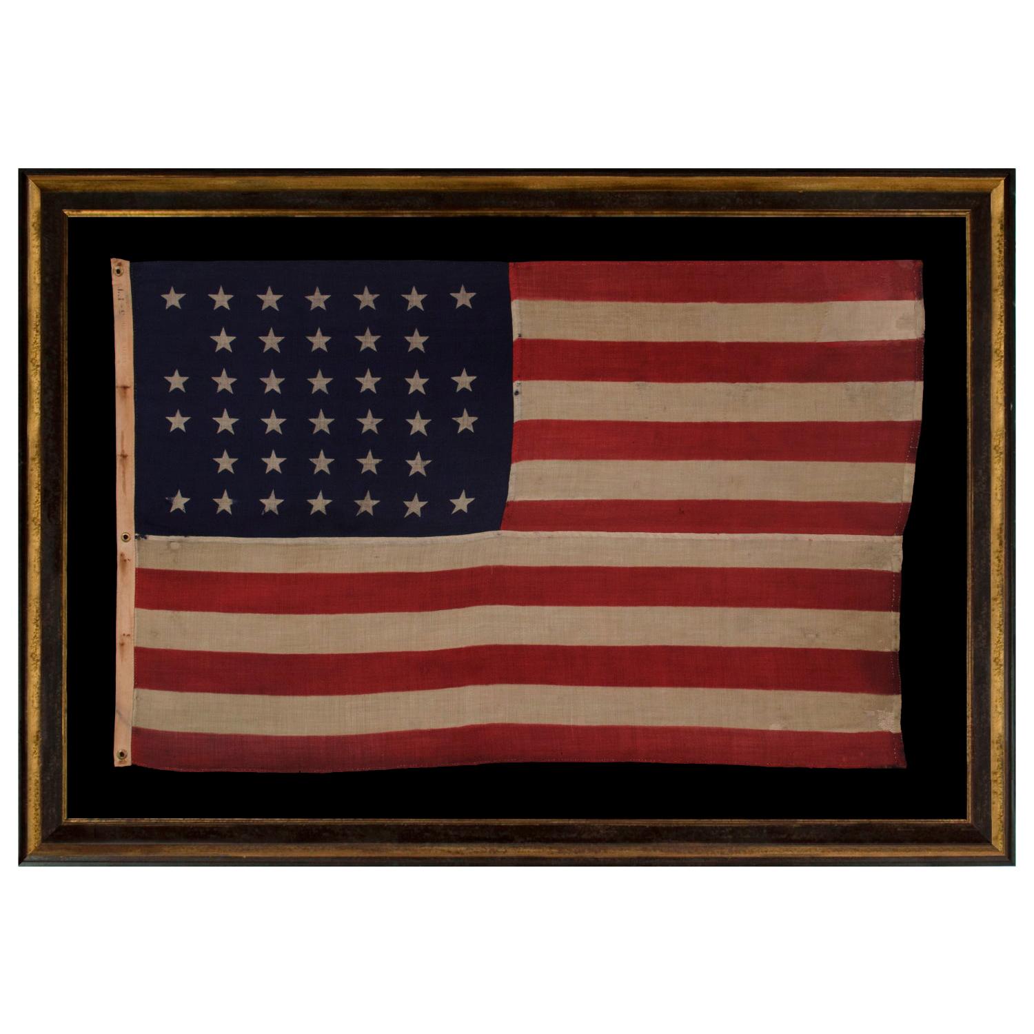 38 Sterne Amerikanische Flagge Hergestellt von U.S Bunting Company:: Lowell:: Massachusetts