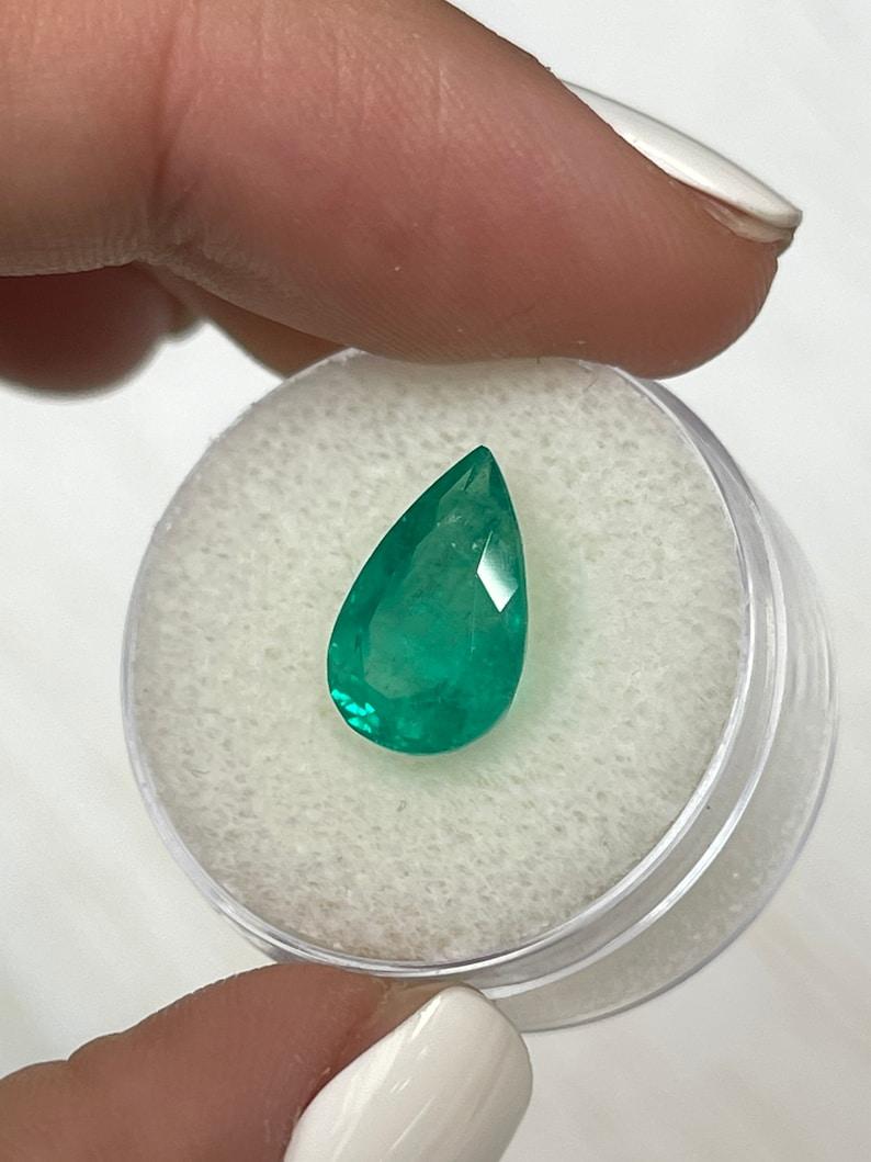 Taglio a goccia 3,80 Carati 13x9 Smeraldo Colombiano Verde Bluastro - Taglio a Pera Teardrop May Birthston in vendita