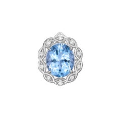 Sunita Nahata Acquamarina 3.80ct. Anello in 18KWG con diamante.