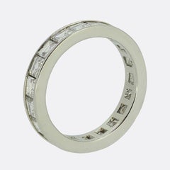 3.80 Carat Carré Cut Diamond Full-Eternity Ring