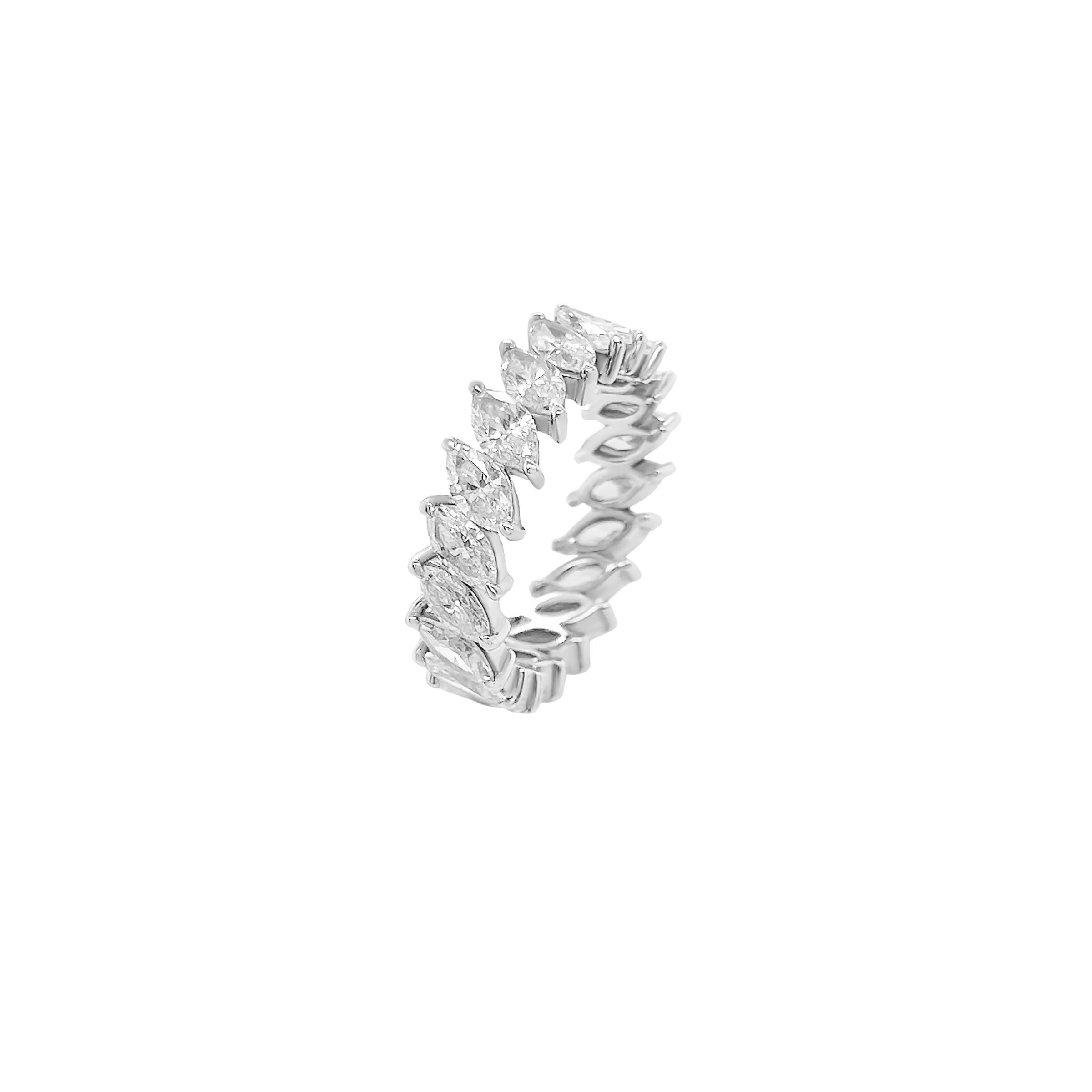 For Sale:  3.80 Carat Marquise Cut Diamond Eternity Band  2