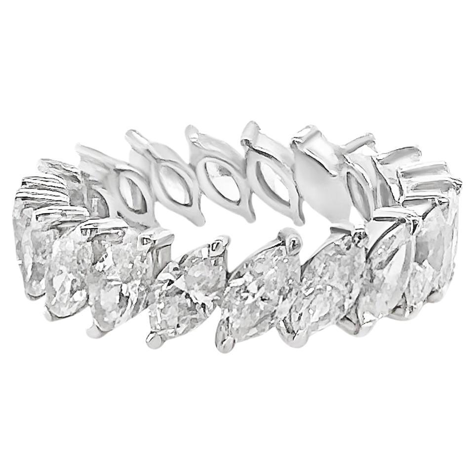 For Sale:  3.80 Carat Marquise Cut Diamond Eternity Band