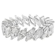 Bracelet d'éternité en diamant taillé en marquise de 3,80 carats 