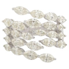 Meghna Jewels Anillo Envolvente de Oro de 14 Kilates con Diamante Marquesa de 3,80 Quilates