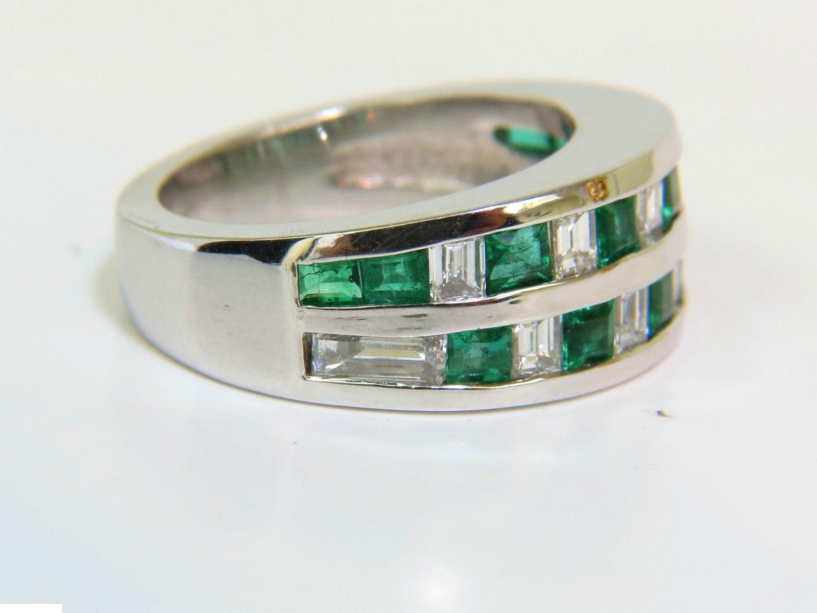 3.80 Carat Natural Diamond Emerald Ring F/VS Platinum 15 Grams 7