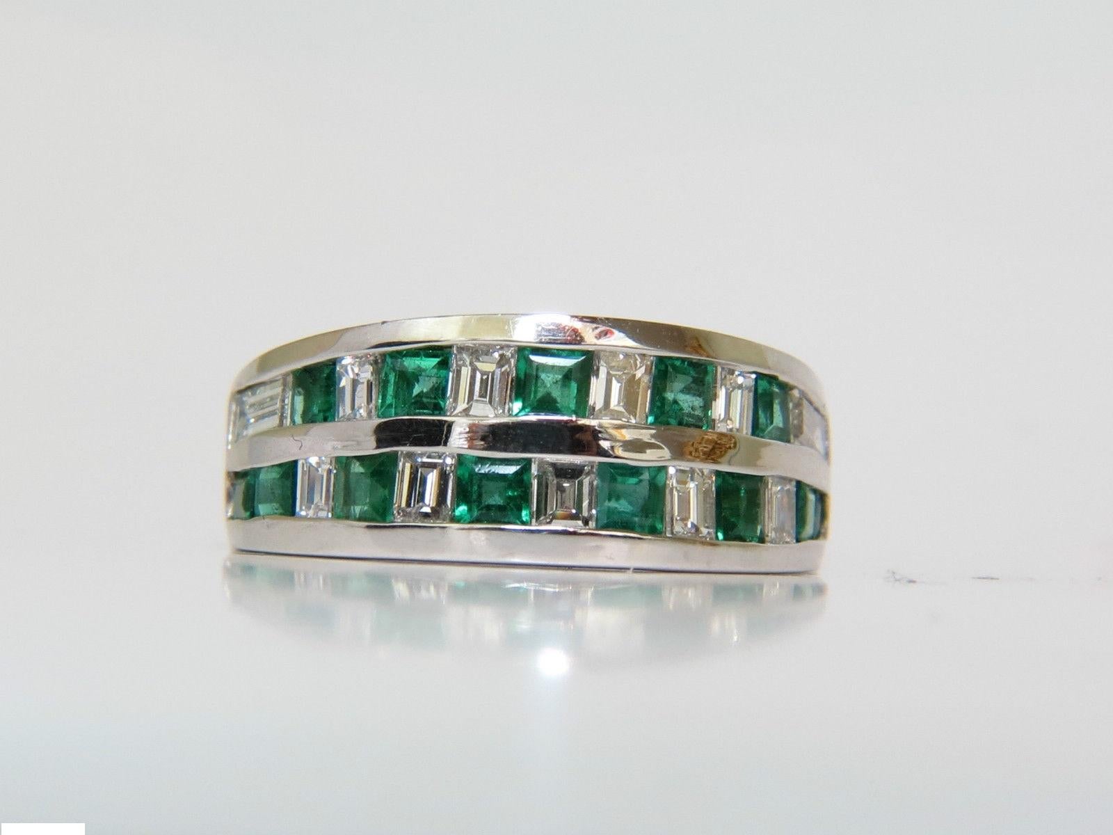 3.80 Carat Natural Diamond Emerald Ring F/VS Platinum 15 Grams In New Condition In New York, NY