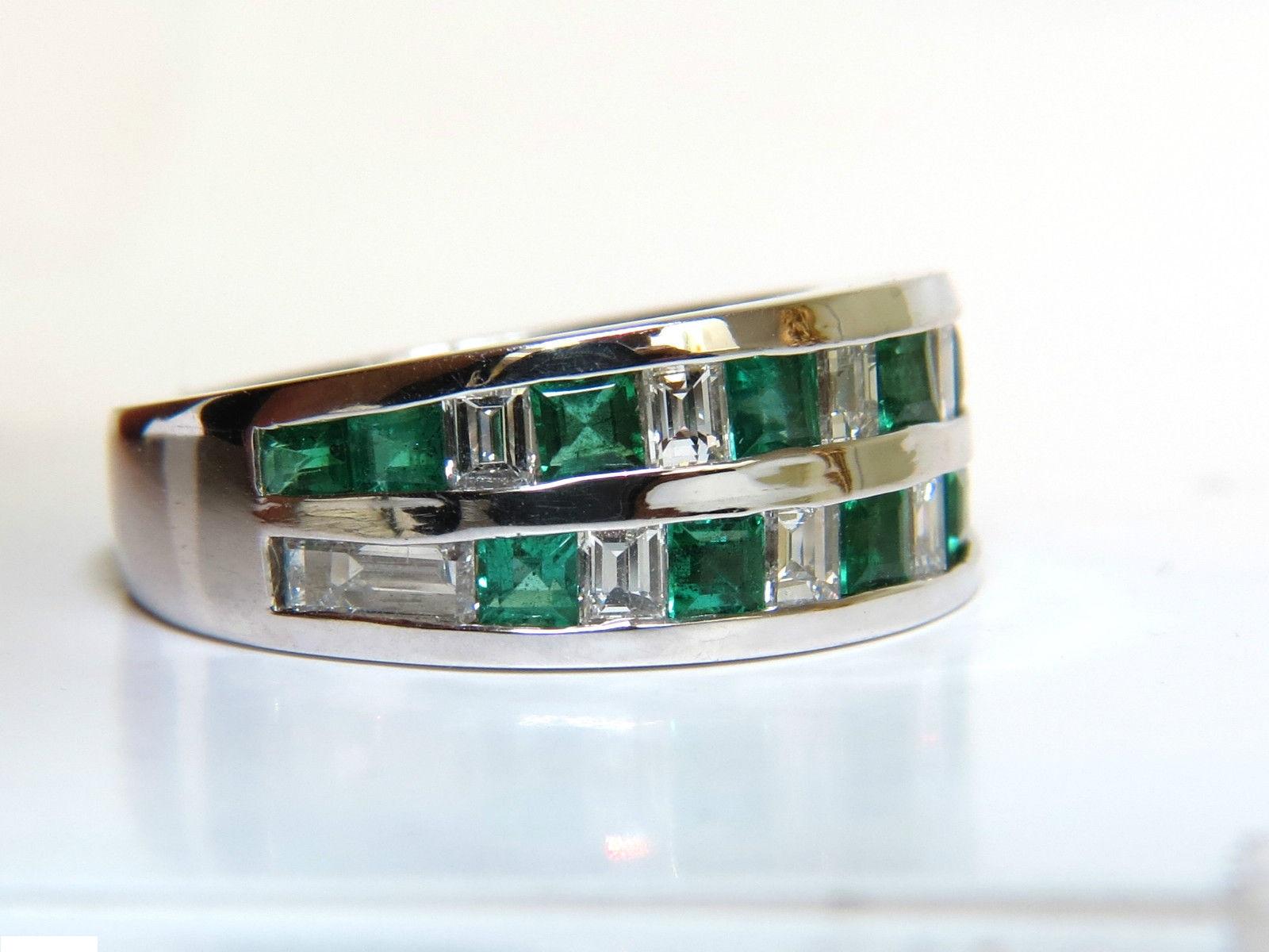 3.80 Carat Natural Diamond Emerald Ring F/VS Platinum 15 Grams 1