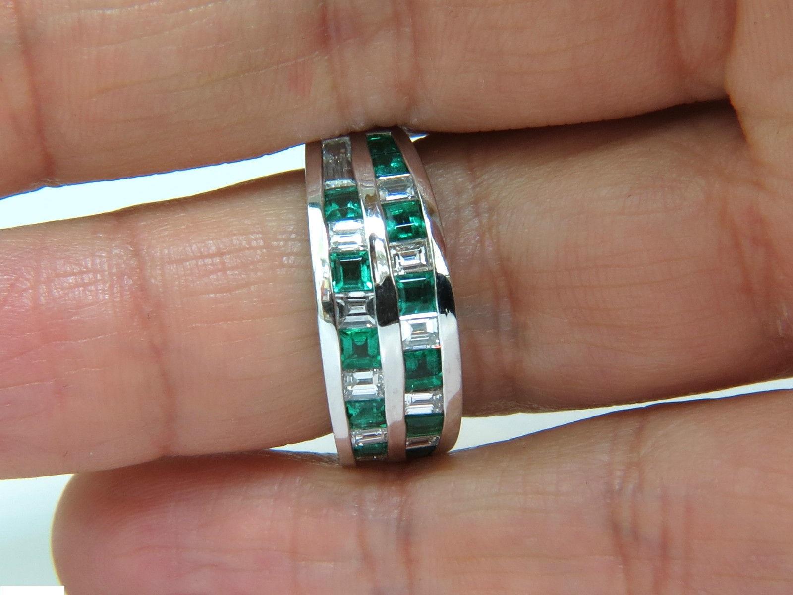 3.80 Carat Natural Diamond Emerald Ring F/VS Platinum 15 Grams 2