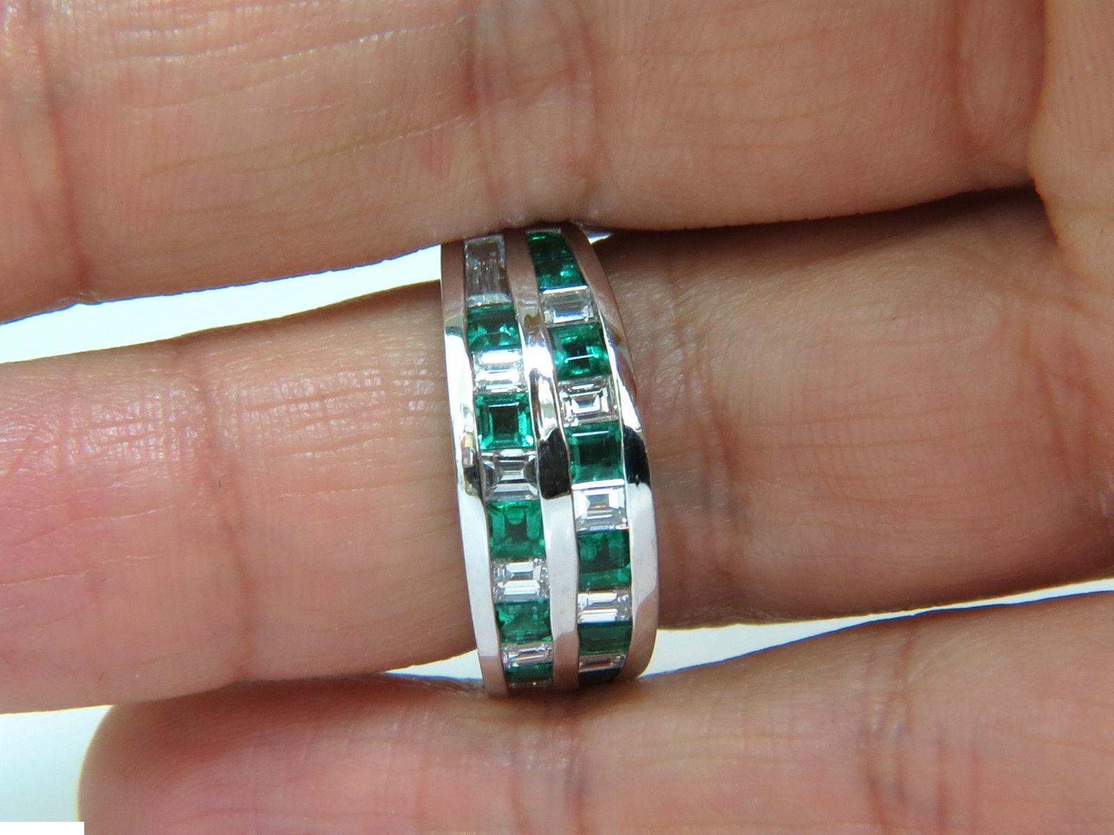 3.80 Carat Natural Diamond Emerald Ring F/VS Platinum 15 Grams 3