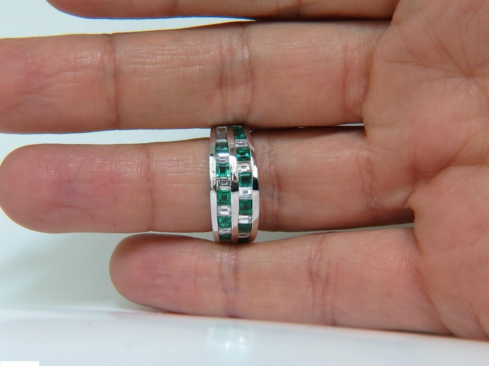 3.80 Carat Natural Diamond Emerald Ring F/VS Platinum 15 Grams 4