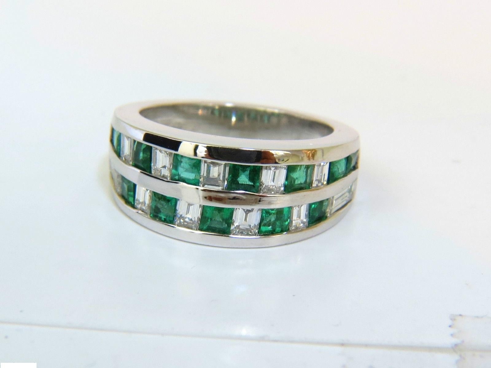 3.80 Carat Natural Diamond Emerald Ring F/VS Platinum 15 Grams 5