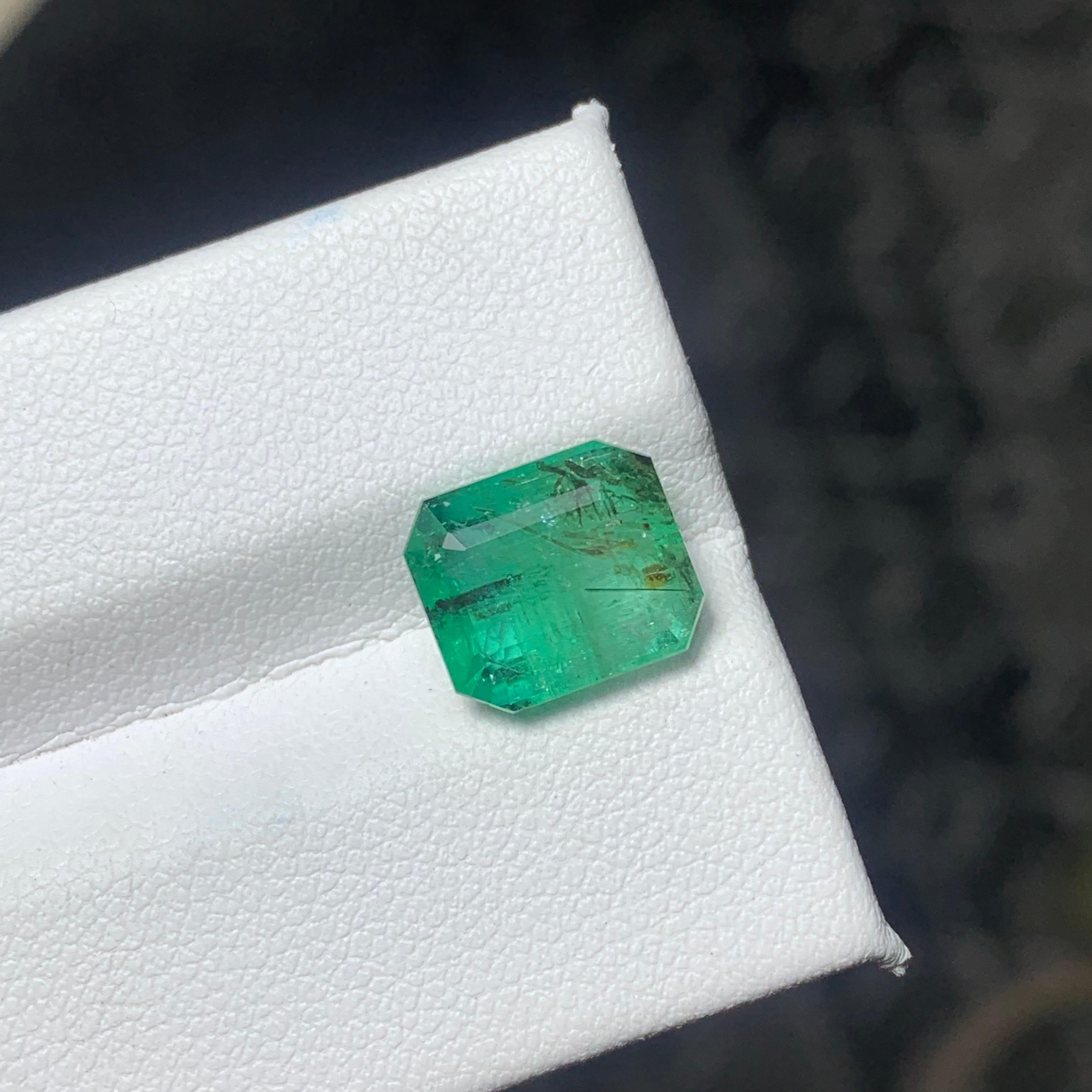 3,80 Karat natürlicher grüner Smaragd aus demambia mit Rutile-Nadelspitze, natürlich im Zustand „Neu“ in Peshawar, PK
