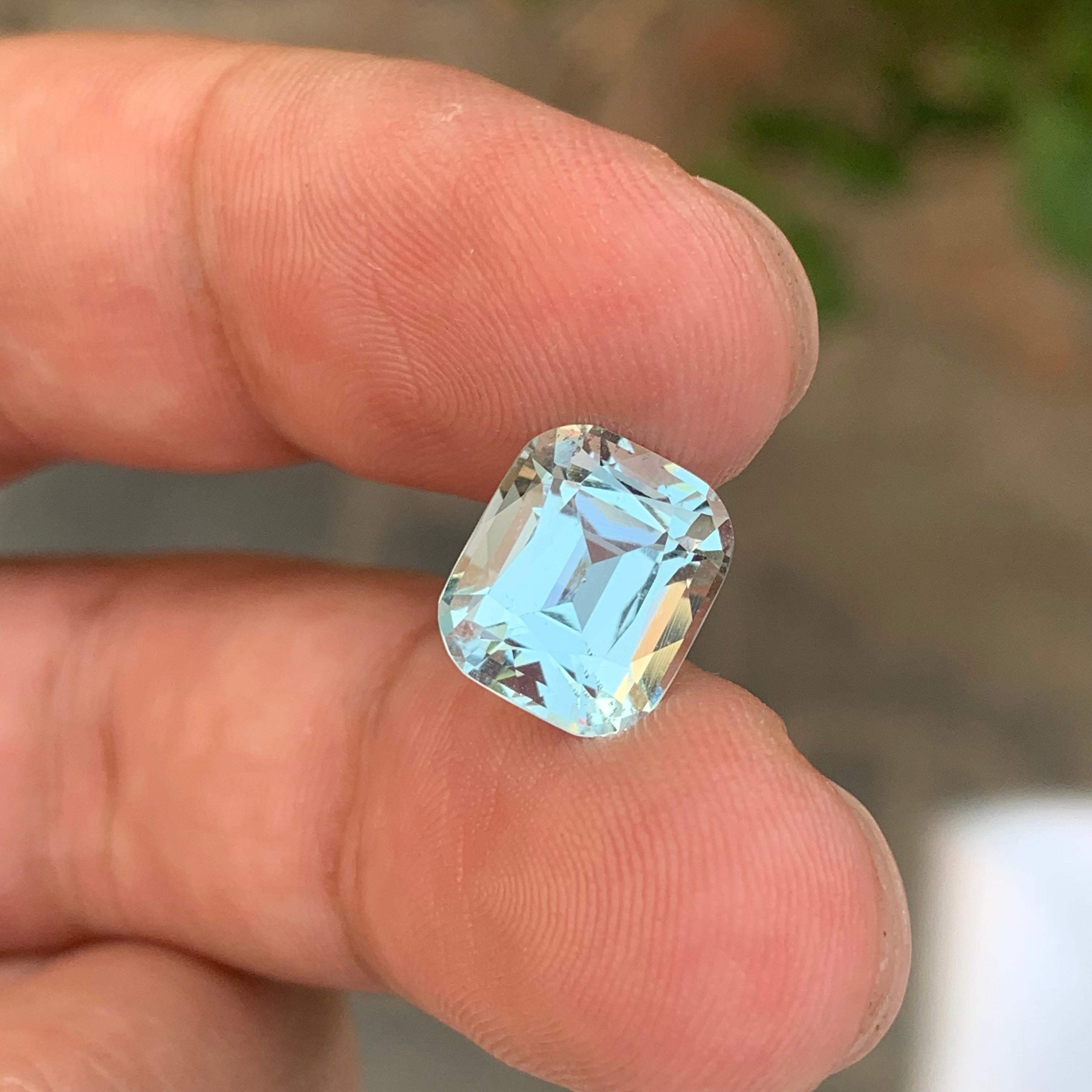 3.80 Carat Natural Loose Aquamarine Cushion Shape Gemstone Neuf - En vente à Peshawar, PK