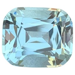 3.80 Carat Natural Loose Aquamarine Cushion Shape Gemstone