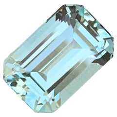 3.80 Carat Natural Loose Aquamarine Emerald Shape Gem For Jewellery Making