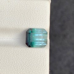 3.80 Carat Natural Loose Bi Color Tourmaline Stone Emerald Cut Afghan Gemstone