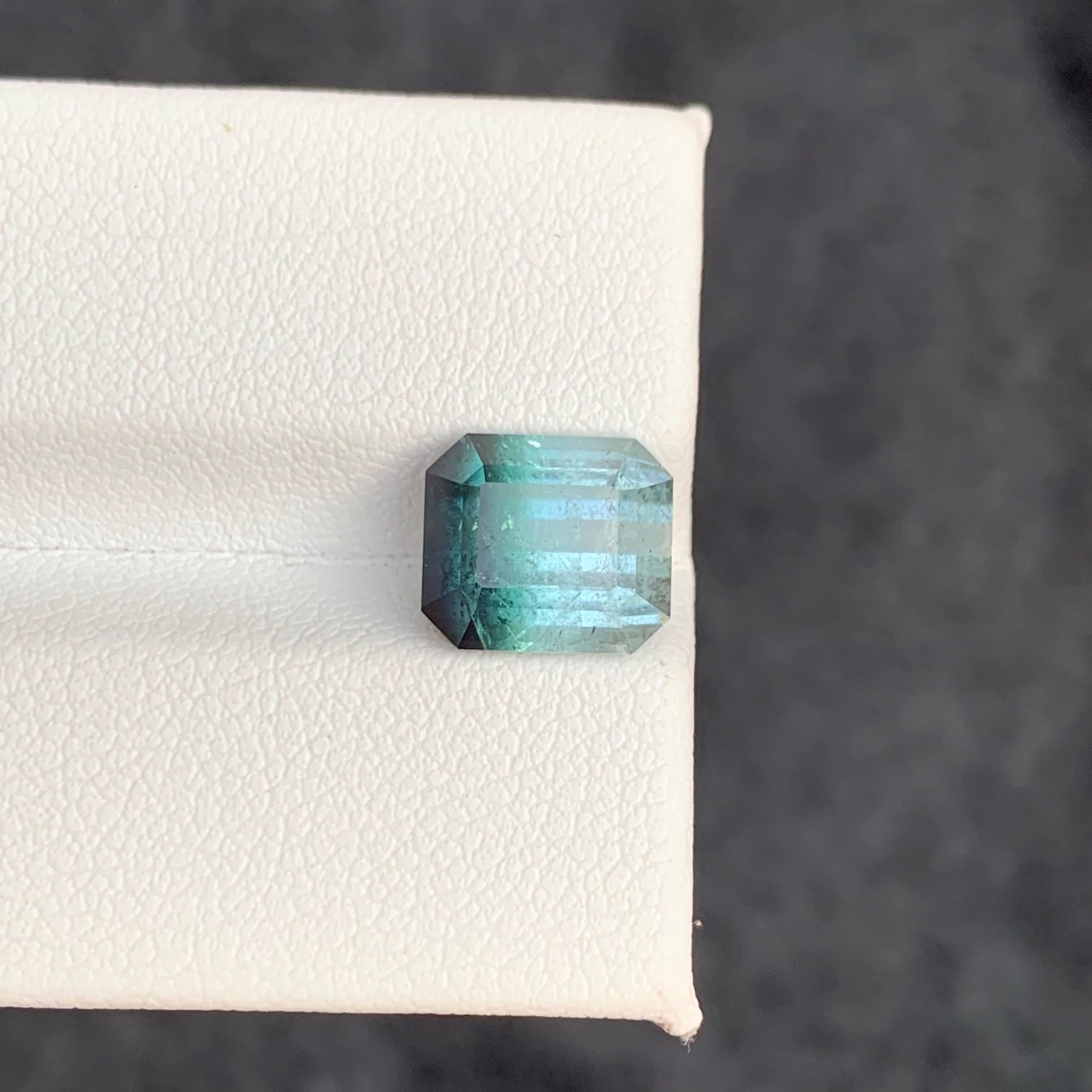 3.80 Carat Natural Loose Bi Color Tourmaline Stone Emerald Cut Afghan Gemstone im Zustand „Neu“ im Angebot in Bangkok, TH
