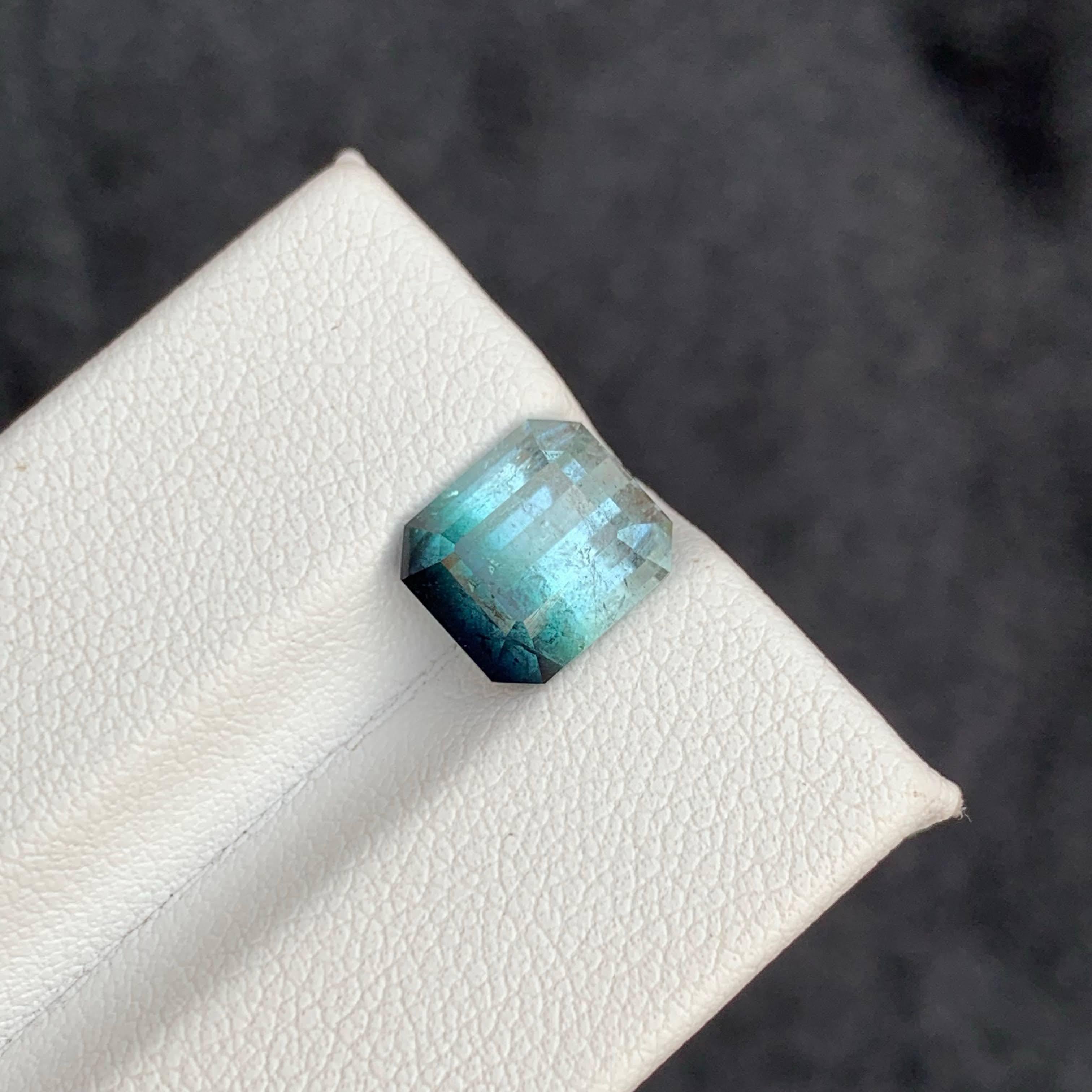 3.80 Carat Natural Loose Bi Color Tourmaline Stone Emerald Cut Afghan Gemstone im Angebot 2