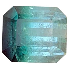 3.80 Carat Natural Loose Bi Color Tourmaline Stone Emerald Cut Afghan Gemstone