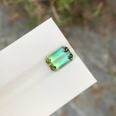 3.80 Carat Natural Loose Bi Colour Tourmaline Emerald Shape Gem