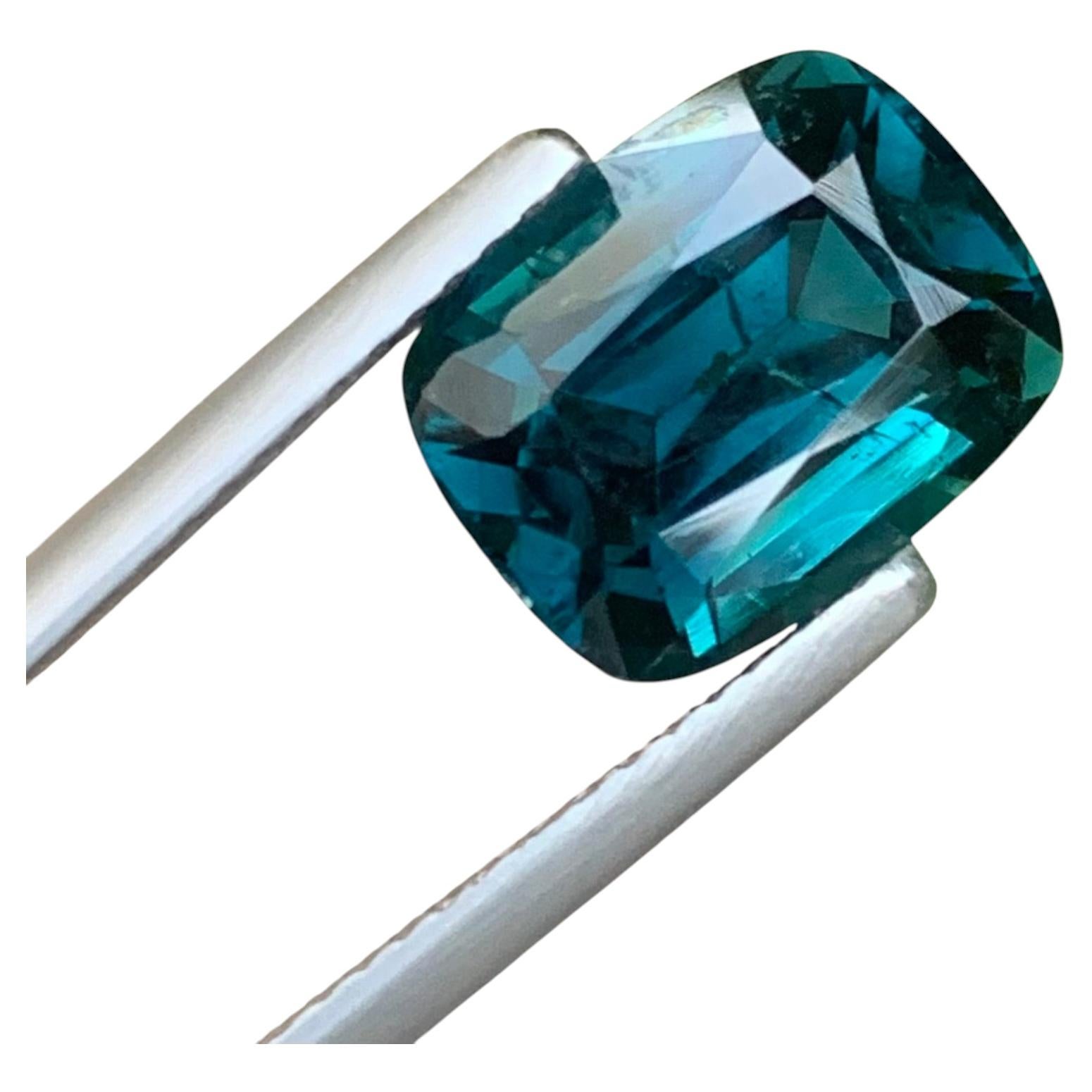 3.80 Carat Natural Loose Blue Tourmaline Cushion Shape Gemstone