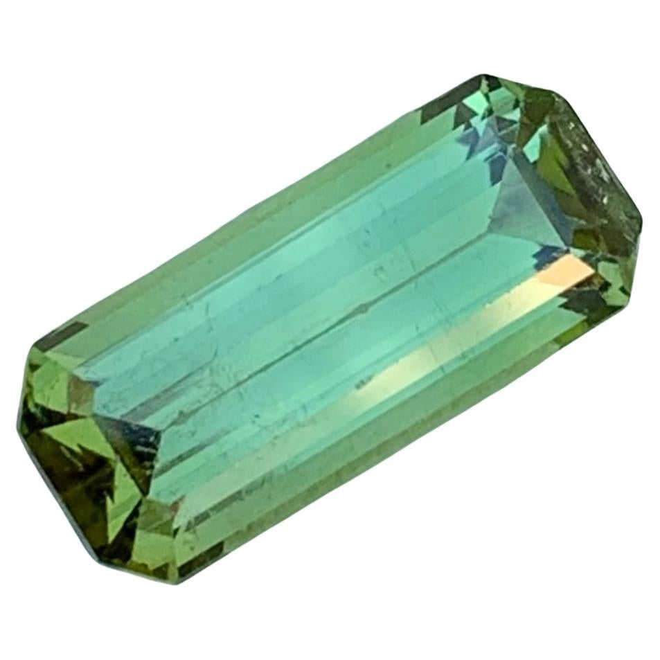 3.80 Carat Natural Loose Emerald Cut Mint Tourmaline Gem For Ring 