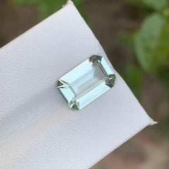 3.80 Carat Natural Loose Green Amethyst Emerald Shape Gemstone