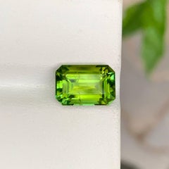 3.80 Carat Natural Loose Green Tourmaline Stone Emerald Cut Afghan Gemstone
