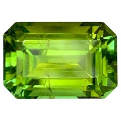 3.80 Carat Natural Loose Green Tourmaline Stone Emerald Cut Afghan Gemstone