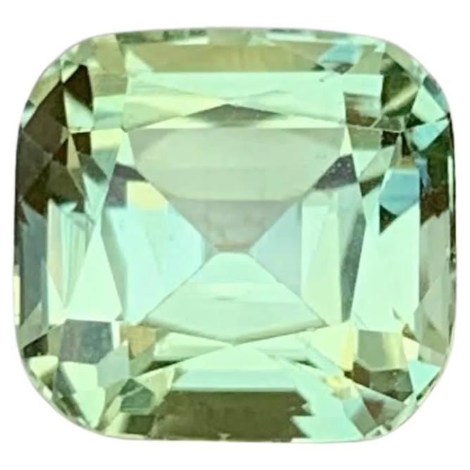3.80 Carat Natural Loose Light Green Tourmaline Cushion Cut Afghan Gemstone (pierre précieuse afghane)