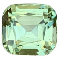3.80 Carat Natural Loose Light Green Tourmaline Cushion Cut Afghan Gemstone (pierre précieuse afghane)