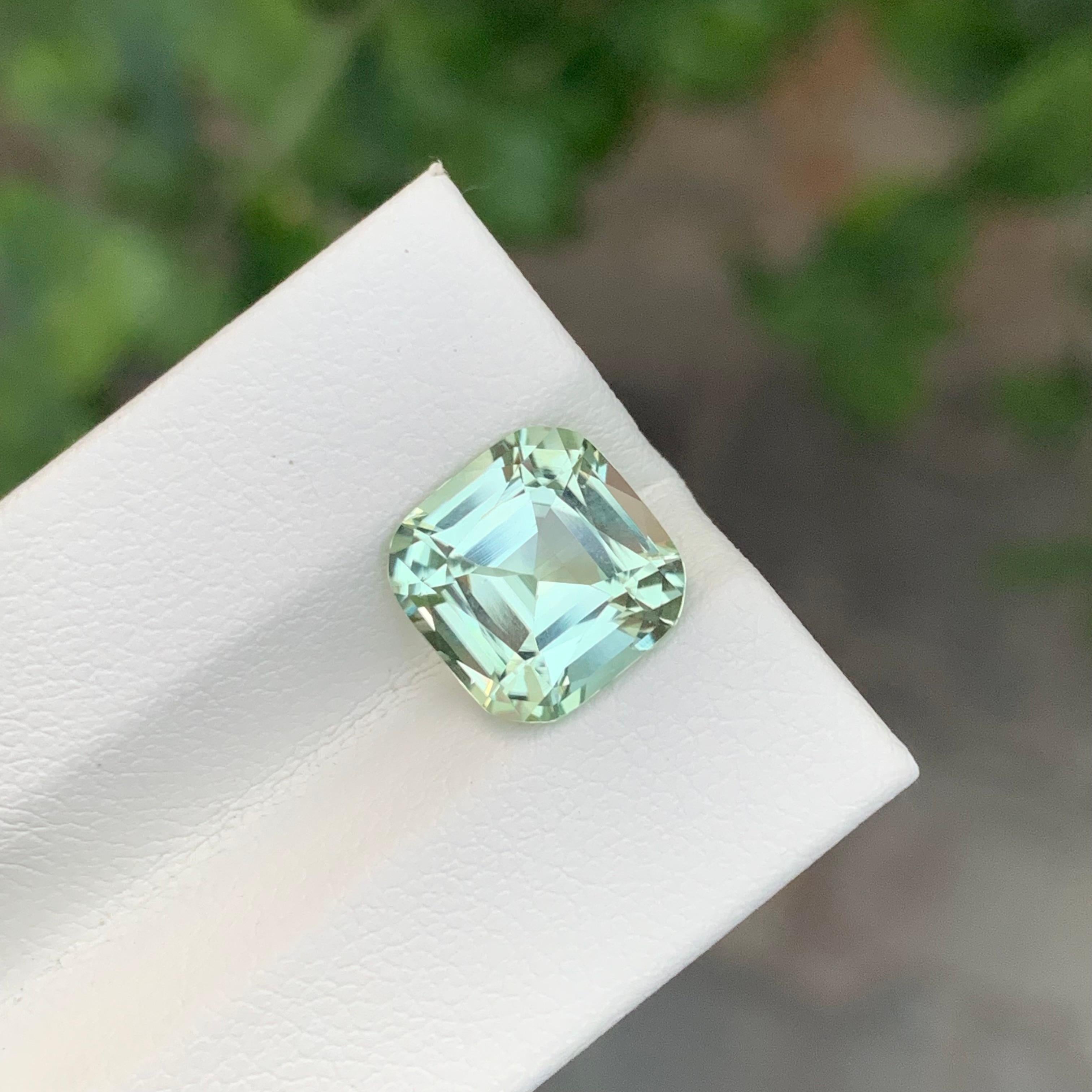 Tourmaline naturelle taille coussin vert citron non sertie de 3,80 carats Neuf - En vente à Peshawar, PK