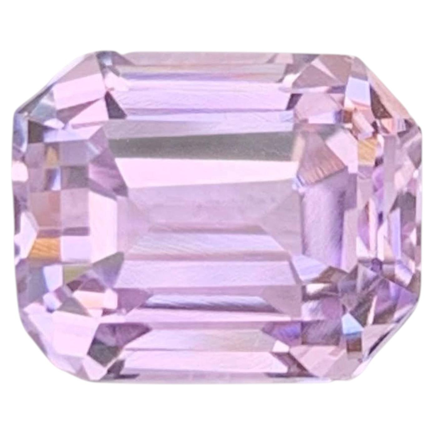 3.80 Carat Natural Loose Pink Kunzite Stone Emerald Cut Afghan Gemstone