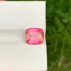 3.80 Carat Natural Loose Pink Peach Tourmaline Cushion Cut Afghan Gemstone
