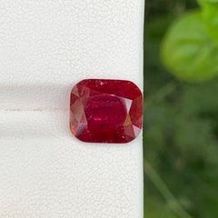 3.80 Carat Natural Loose Rubellite Tourmaline Cushion Cut Afghan Gemstone