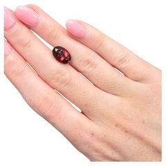 3.80 Carat Oval-Cut Natural Wine Red Tourmaline Loose Gemstone