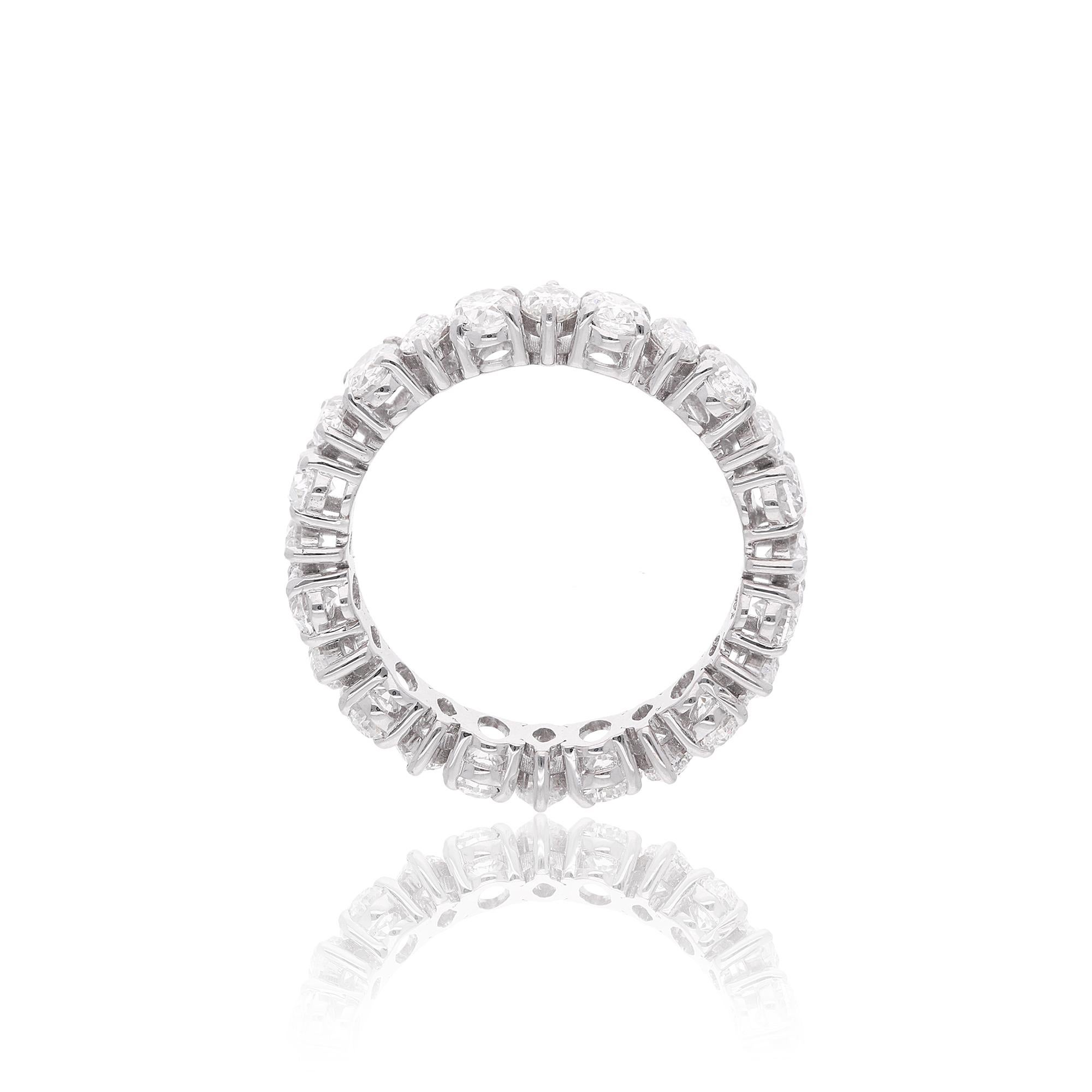 Moderno Anello a fascia con diamanti ovali e marquise da 3,80 carati in oro bianco 18 carati Gioielli di pregio in vendita