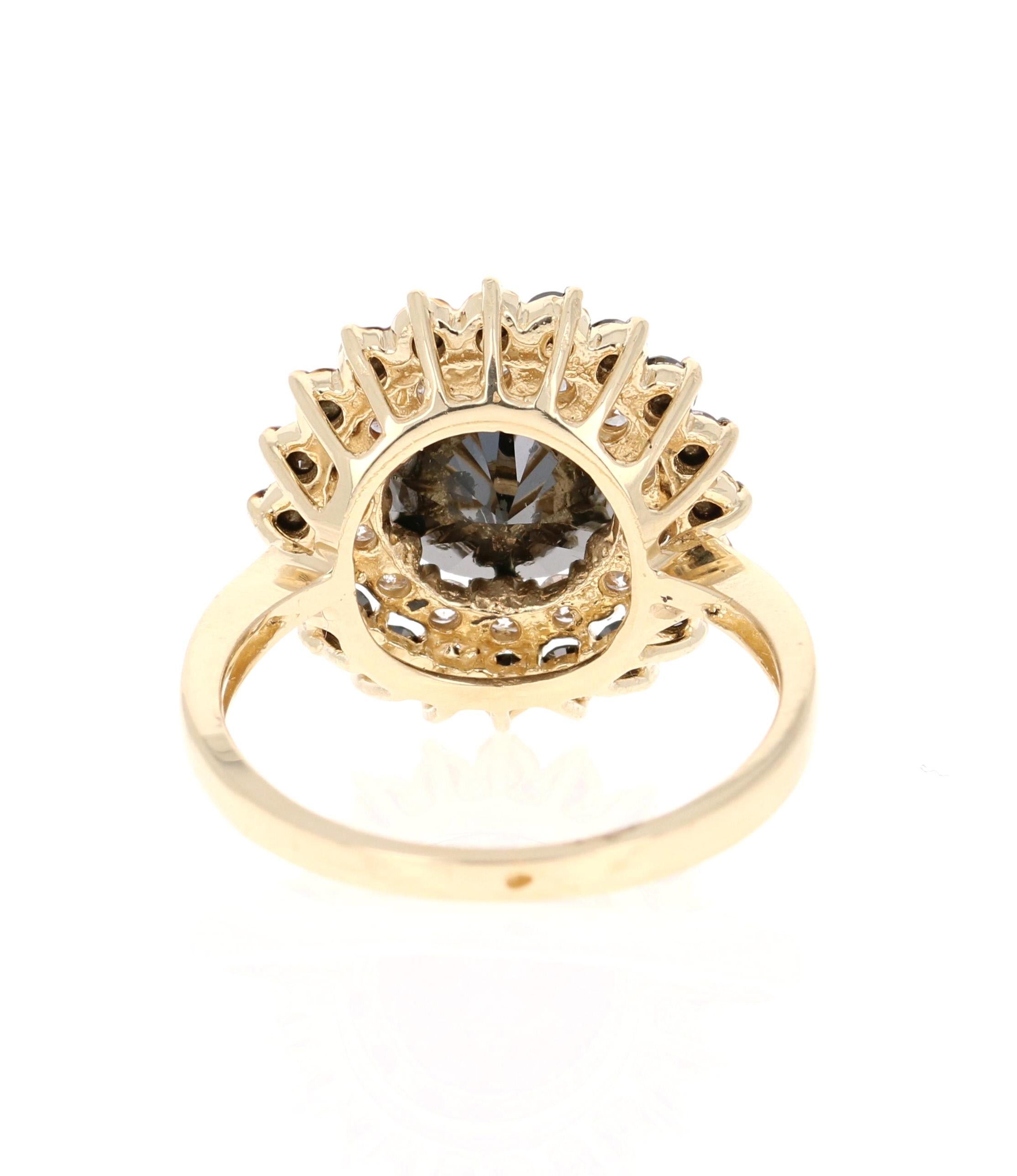 round cut black diamond engagement rings