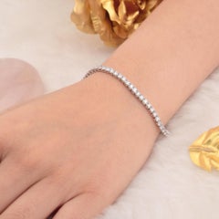 3.80 Carat SI Clarity HI Color Diamond Tennis Bracelet 18k White Gold Jewelry