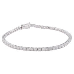 Bracelet tennis en or blanc 18 carats avec diamants de 3,80 carats de pureté SI