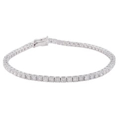 3.80 Carat SI Clarity HI Color Diamond Tennis Bracelet 18k White Gold Jewelry