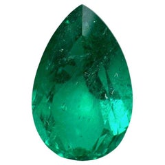 Esmeralda colombiana verde azulada viva de 3,80 quilates - Corte pera lágrima mayo
