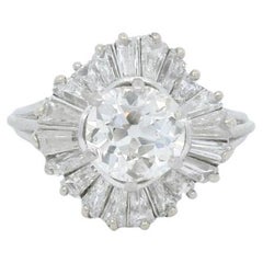 Anillo jupe de diamantes de 3,80 quilates circa 1960