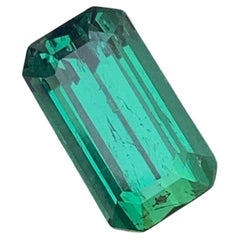 3.80 Carats Emerald Shape Natural Lagoon Tourmaline Ring Gemstone